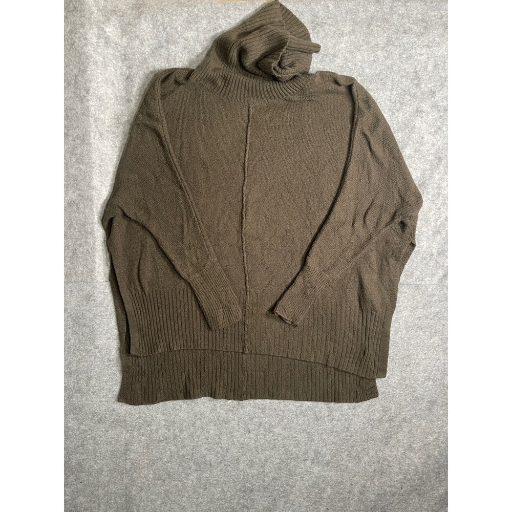 Jessica Simpson Womens XS Brown Turtleneck Batwing High Low Oversized Sweater